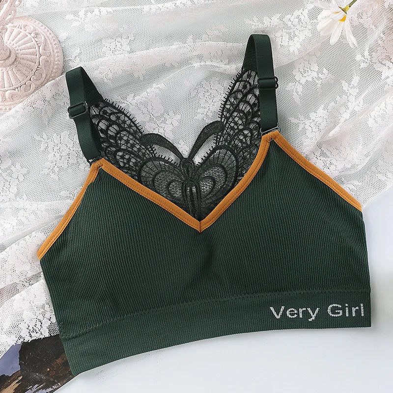 Women's Cotton Underwear Tube Tops Sexy Lace Top Fashion Push Up Comfort Brassiere Female Sling Sports Tank Up Sexy Lingerie