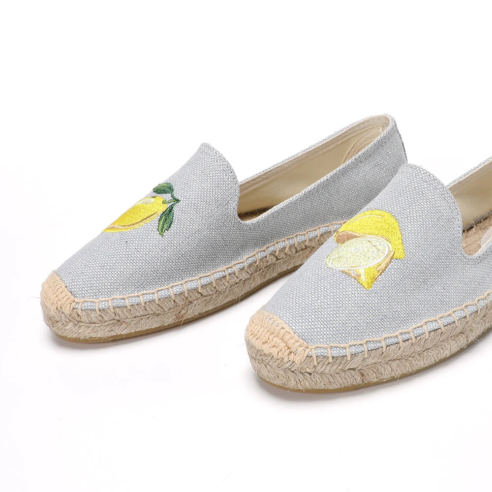Women’s Grey Platform Espadrille Flats Shoes