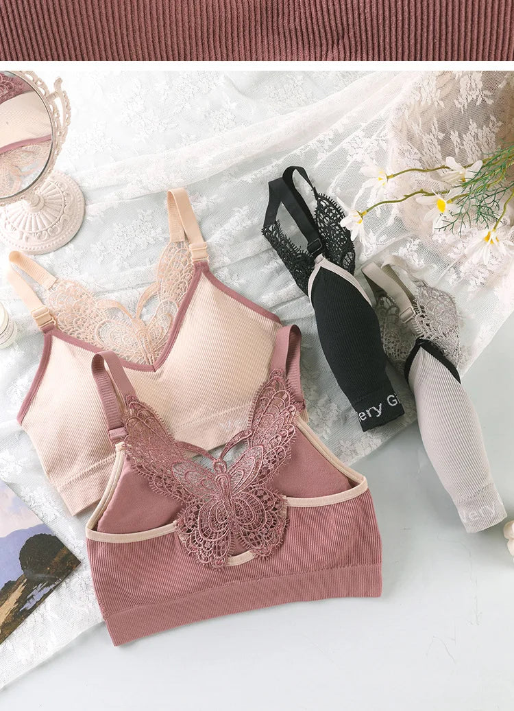 Women's Cotton Underwear Tube Tops Sexy Lace Top Fashion Push Up Comfort Brassiere Female Sling Sports Tank Up Sexy Lingerie