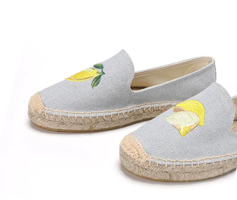 Women’s Grey Platform Espadrille Flats Shoes
