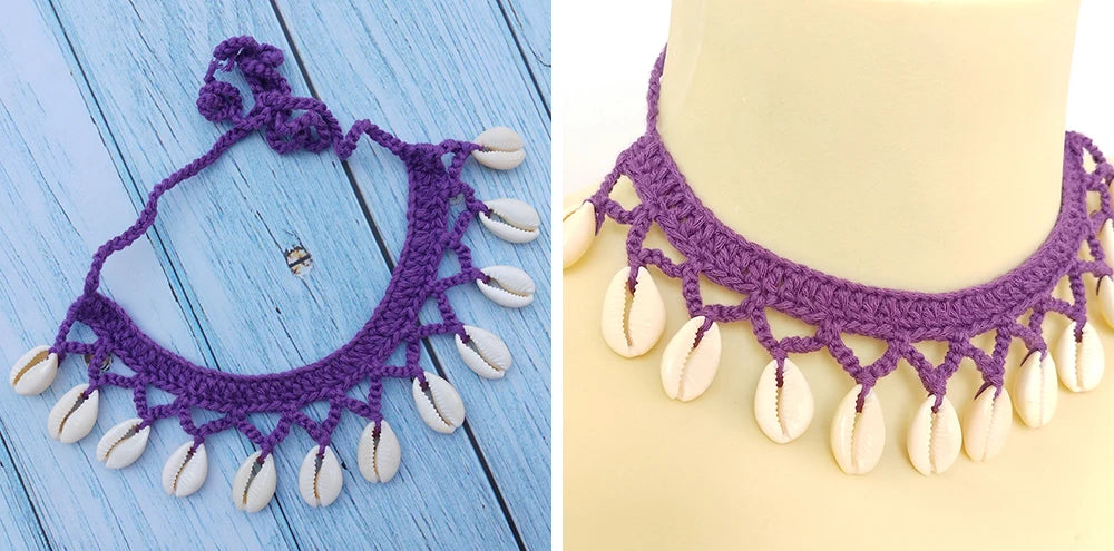 Summer Women Simple Seashell Anklet Chain Crochet Bohemian Foot Jewelry Beach Anklets On Foot Bracelets