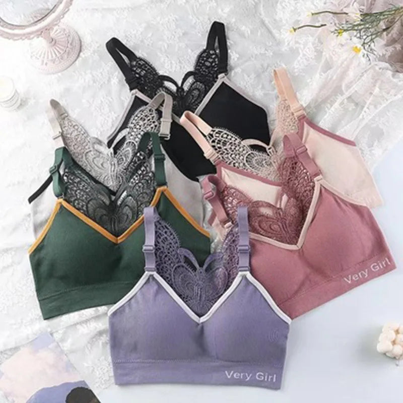 Women's Cotton Underwear Tube Tops Sexy Lace Top Fashion Push Up Comfort Brassiere Female Sling Sports Tank Up Sexy Lingerie