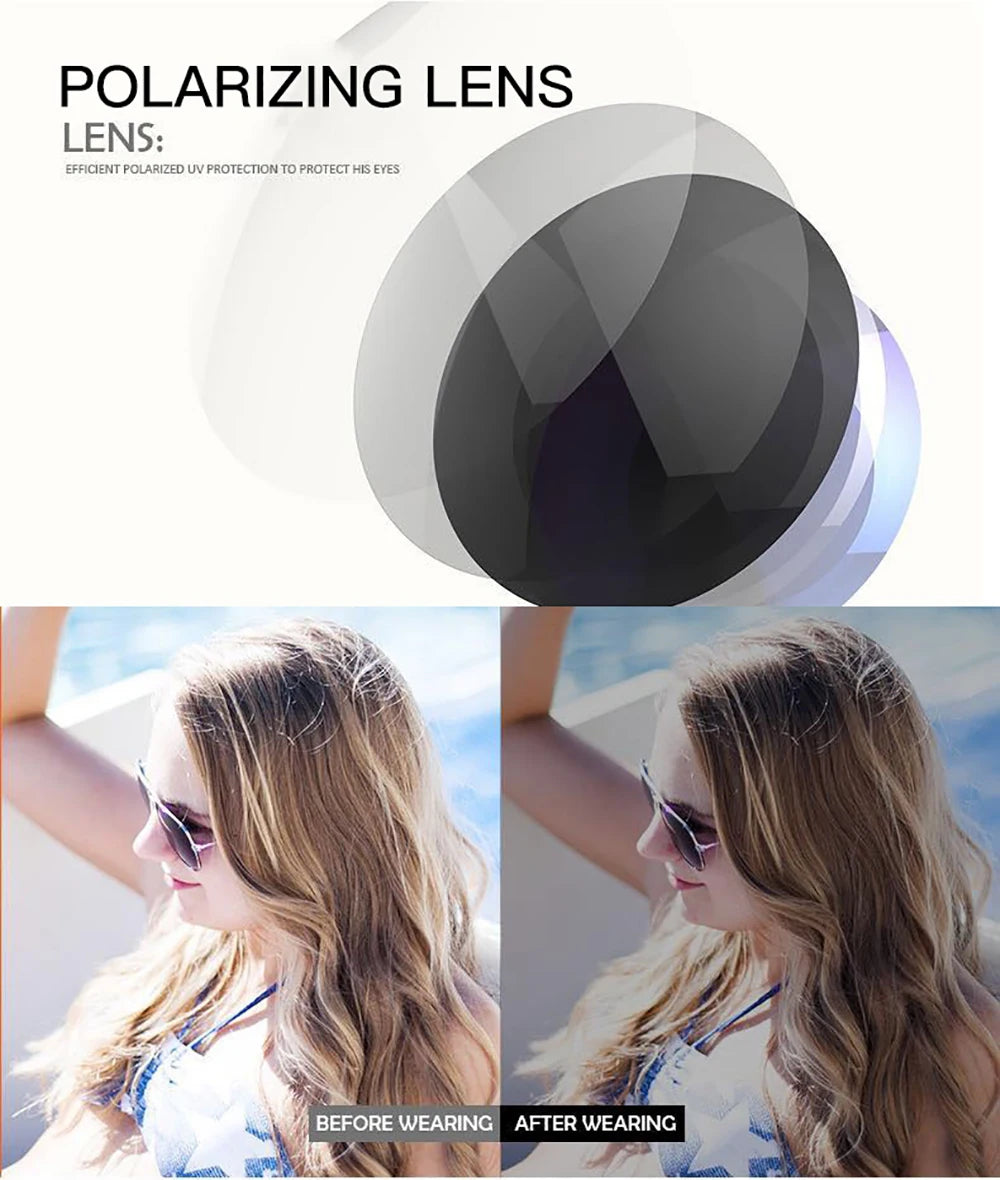 VIVIBEE Men Folding Photochromic Sunglasses with Polarized Lens Rectangle Metal Summer Male Shades 2026 Trending Products