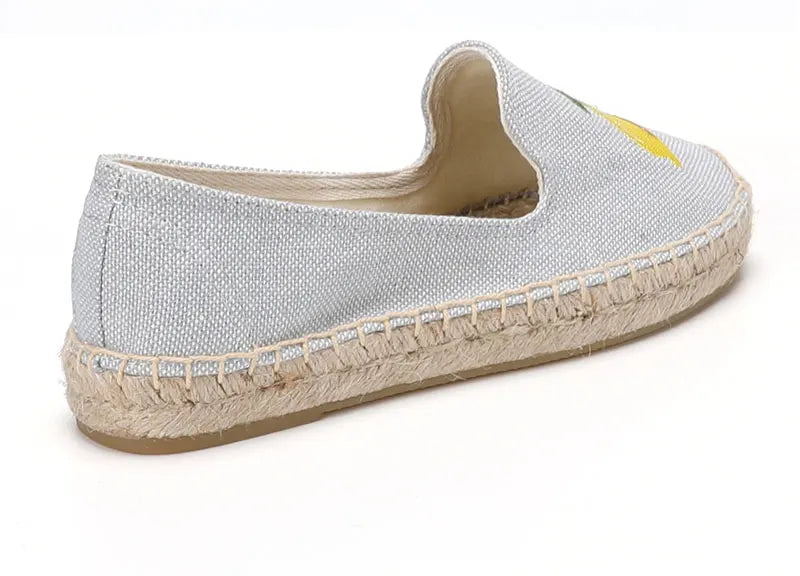 Women’s Grey Platform Espadrille Flats Shoes