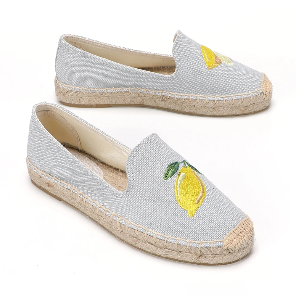 Women’s Grey Platform Espadrille Flats Shoes