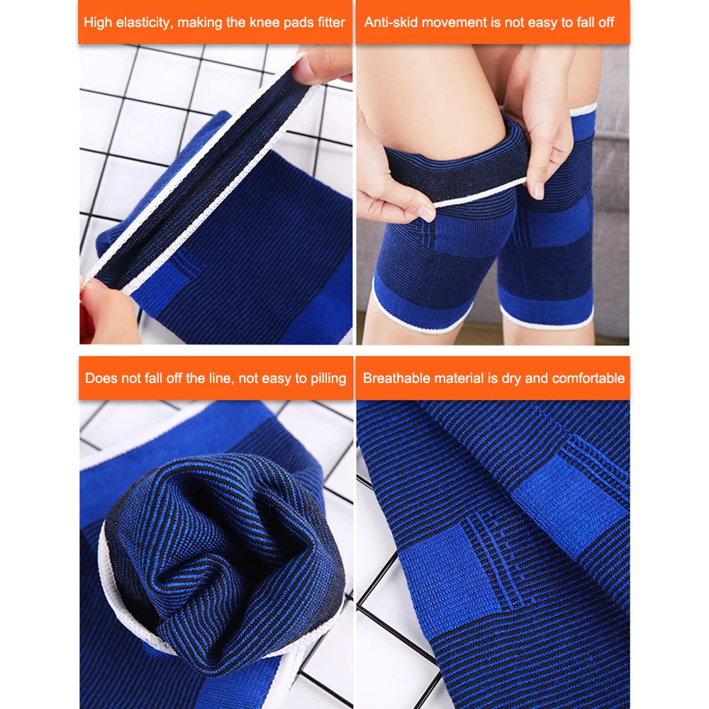 BraceTop 1 Pair Sports Knee Support Brace Wraps Compression Sleeve Stabilizer for Arthritis Meniscus Patella Protector Running