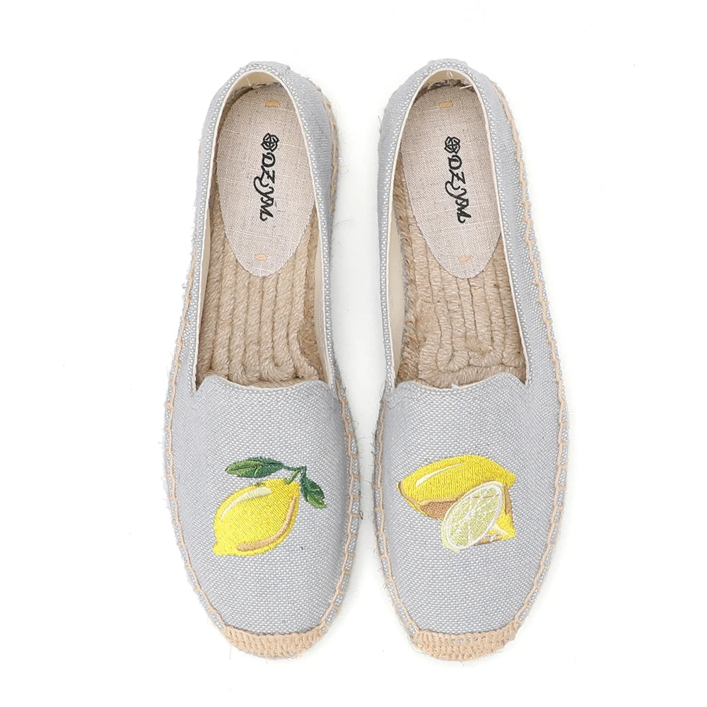 Women’s Grey Platform Espadrille Flats Shoes
