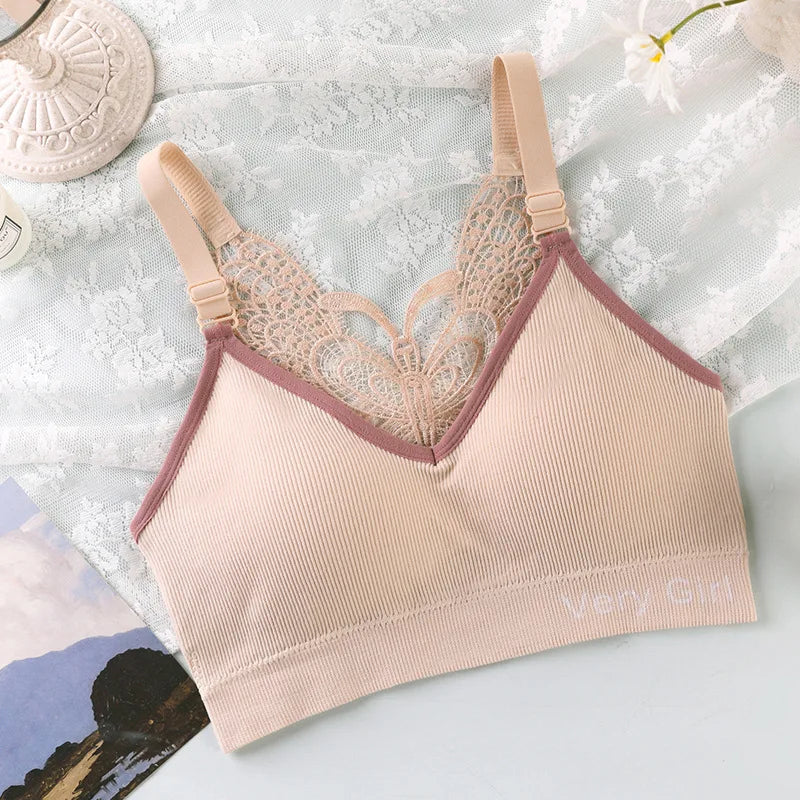 Women's Cotton Underwear Tube Tops Sexy Lace Top Fashion Push Up Comfort Brassiere Female Sling Sports Tank Up Sexy Lingerie