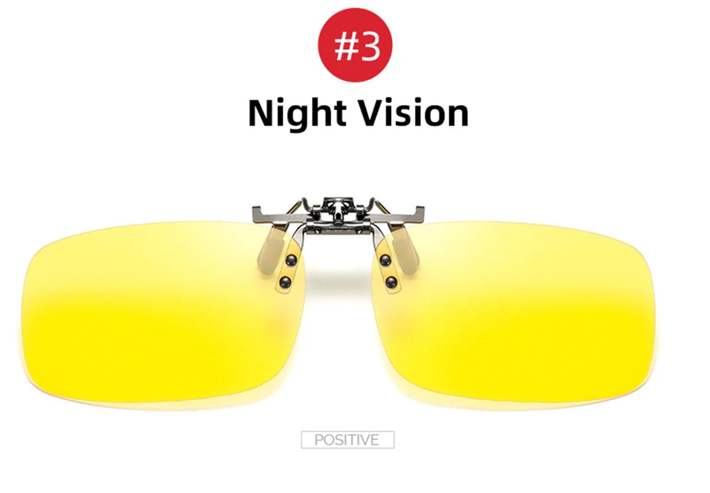 2026 Trending Product Flip Up Clip on Sun Glasses Men Car Driving Eyelasses Light Fishing Female  Polarized Night Vision Lens