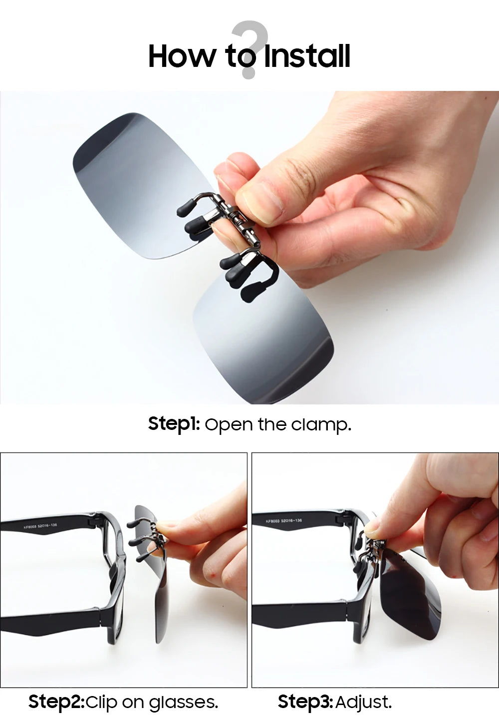 2026 Trending Product Flip Up Clip on Sun Glasses Men Car Driving Eyelasses Light Fishing Female  Polarized Night Vision Lens