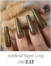 Shiny Punk Style Metallic Silver Coffin False Fake Nails Metal Plating Acrylic Reflective Mirror Press on Ballet Nail Art Tips