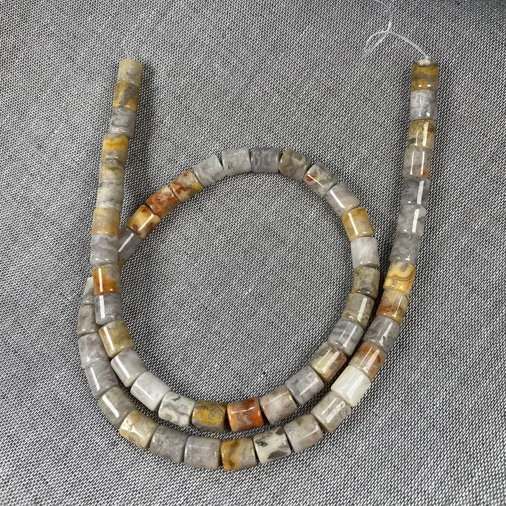 Natural Stone Gem Cylindrical Semi-precious  Beads DIY Retro Necklace Bracelet Earrings Jewelry Accessories Gift Making