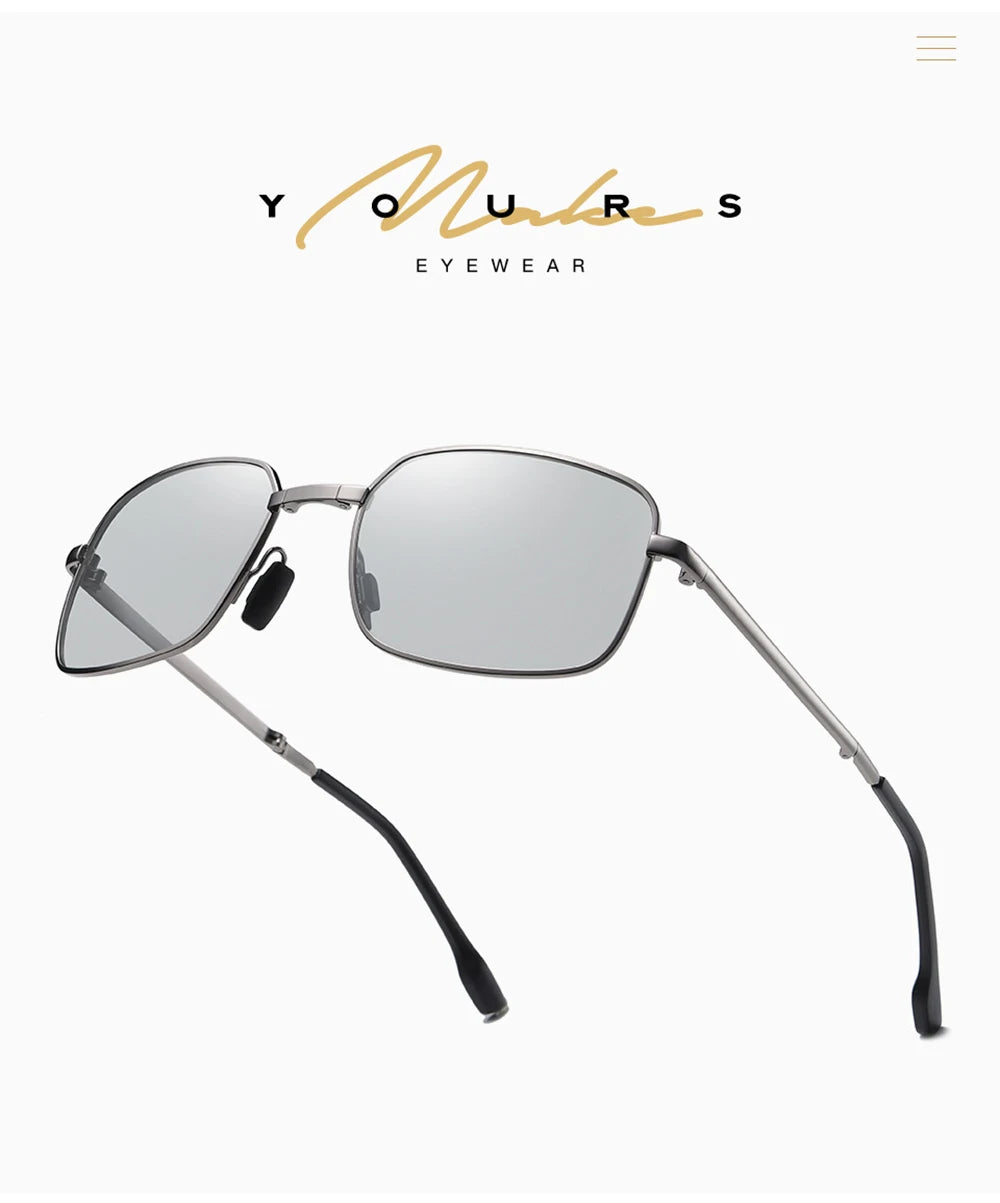 VIVIBEE Men Folding Photochromic Sunglasses with Polarized Lens Rectangle Metal Summer Male Shades 2026 Trending Products