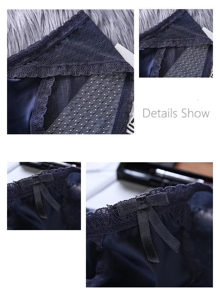 Women's Panties Satin Underwear Lace Sexy Briefs Ladies Casual Underpants Female Lingerie Intimates Girl Panty 2021