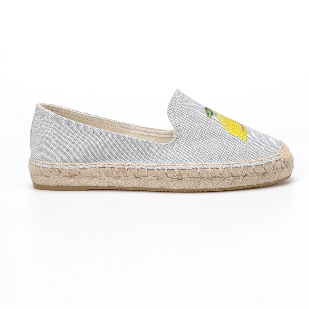 Women’s Grey Platform Espadrille Flats Shoes