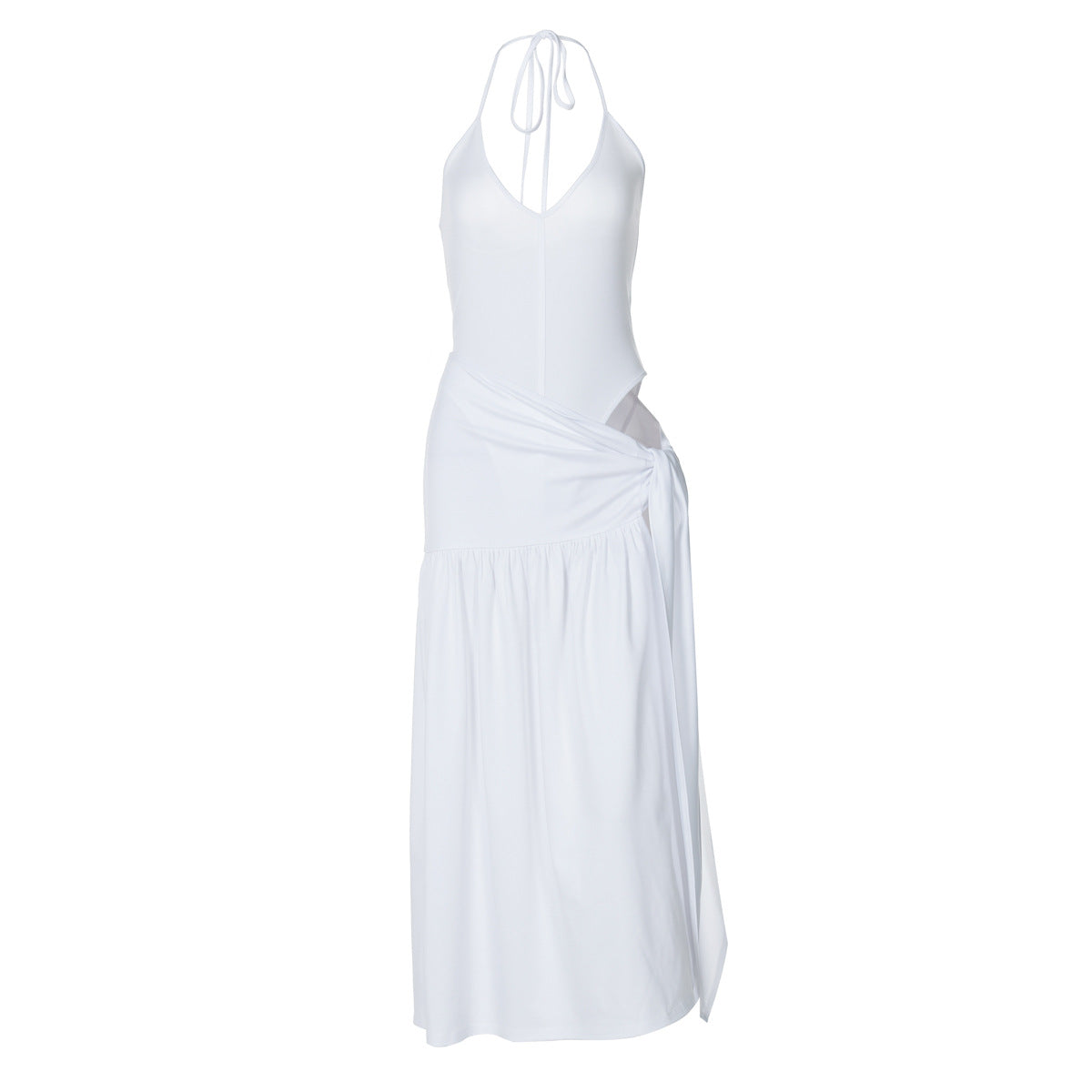 CM.YAYA Elegant Women's Set Sleeveless Strap Bodysuit +Long Skirts Set Autumn Tracksuit Sexy 2024 Tie Up Two 2 Piece Set Outfits