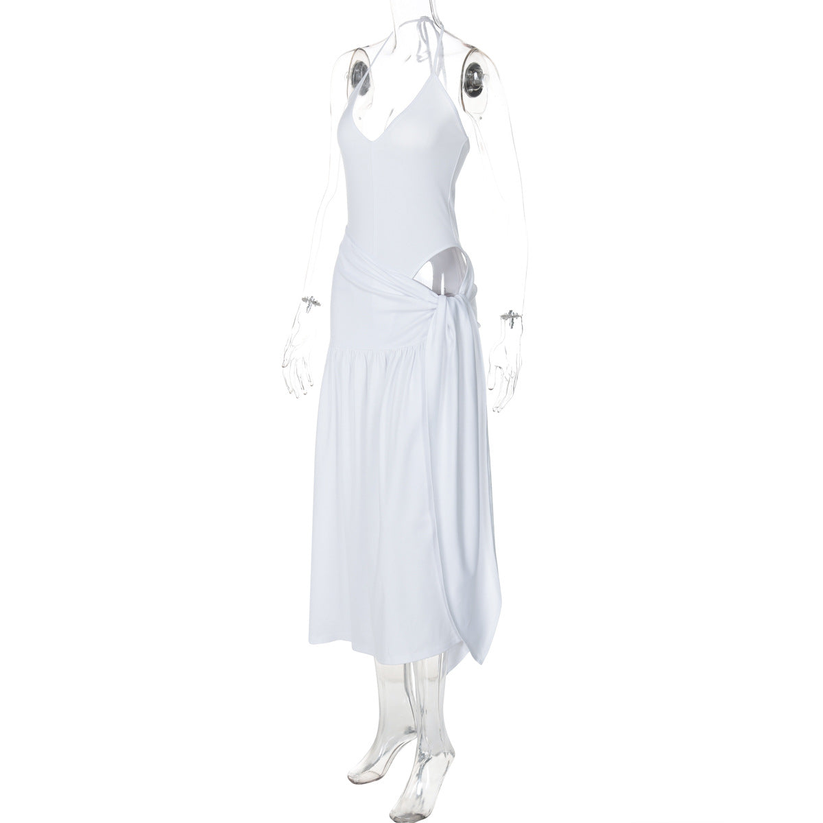 CM.YAYA Elegant Women's Set Sleeveless Strap Bodysuit +Long Skirts Set Autumn Tracksuit Sexy 2024 Tie Up Two 2 Piece Set Outfits