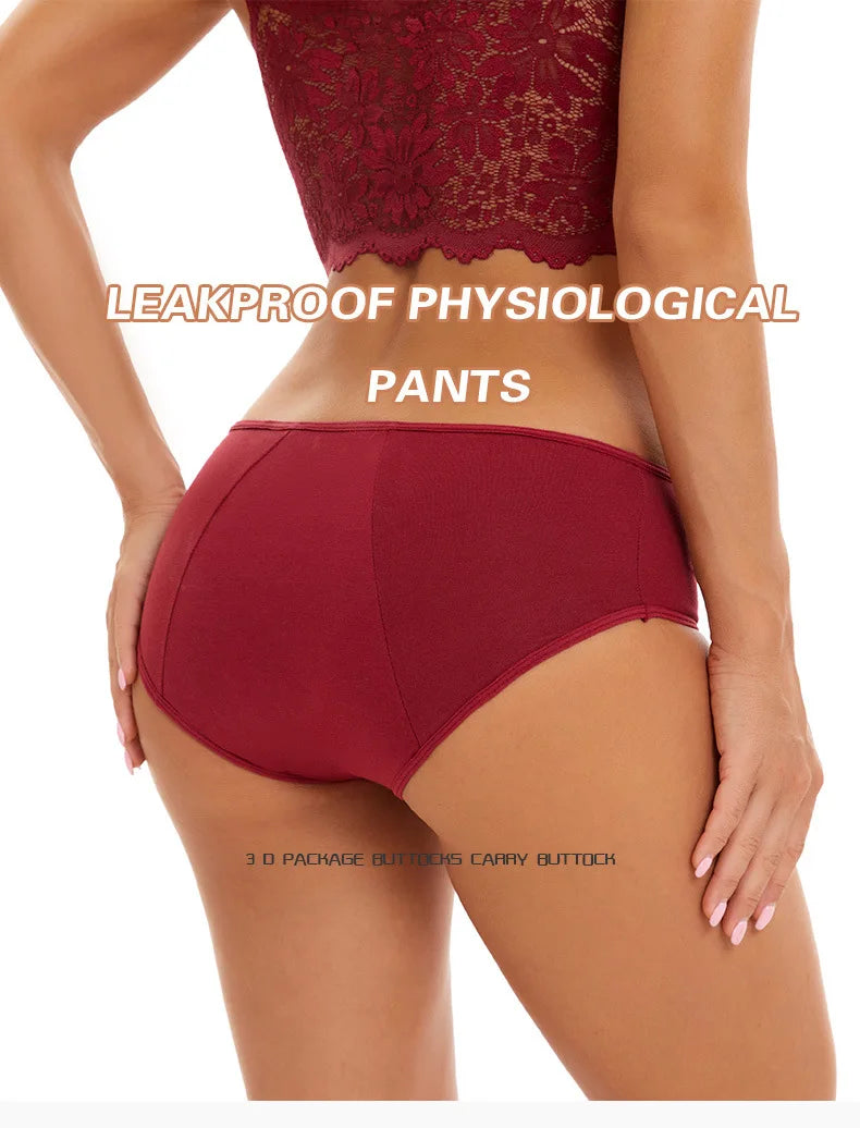 4pcs Women physiological Underwear Lady Large Size Mid Waist Panties Girl Brief Breathable Panty Plus Size Female Period Panties