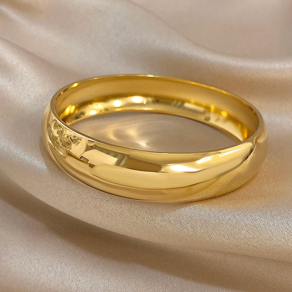 Glossy Gold Bangle Stainless Steel Jewelry