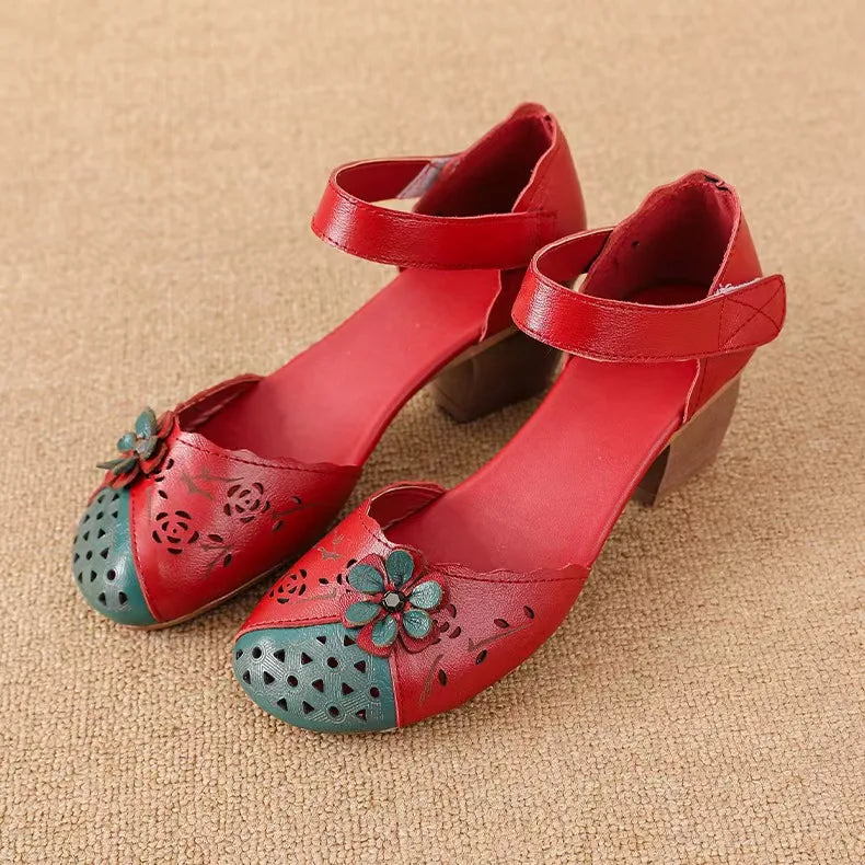 Newest gladiator summer sandals women's big size 43 woman real leather sandals ladies patchwork strap Non-slip flats