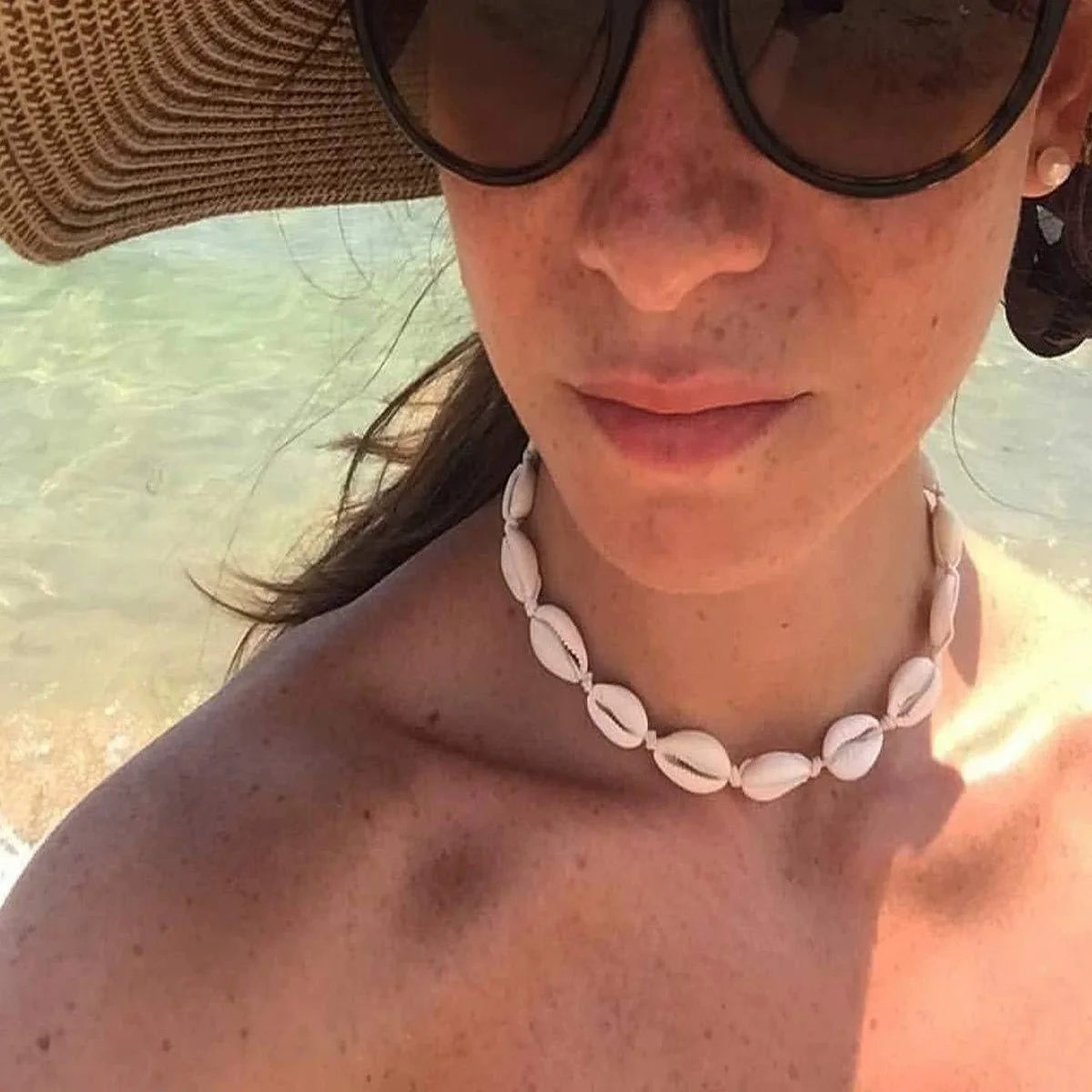 2pcs Handmade Shell Pendants Necklace Women Summer Beach Bohemian Shell Choker Necklace Collar Decor Fashion Jewelry Accessories