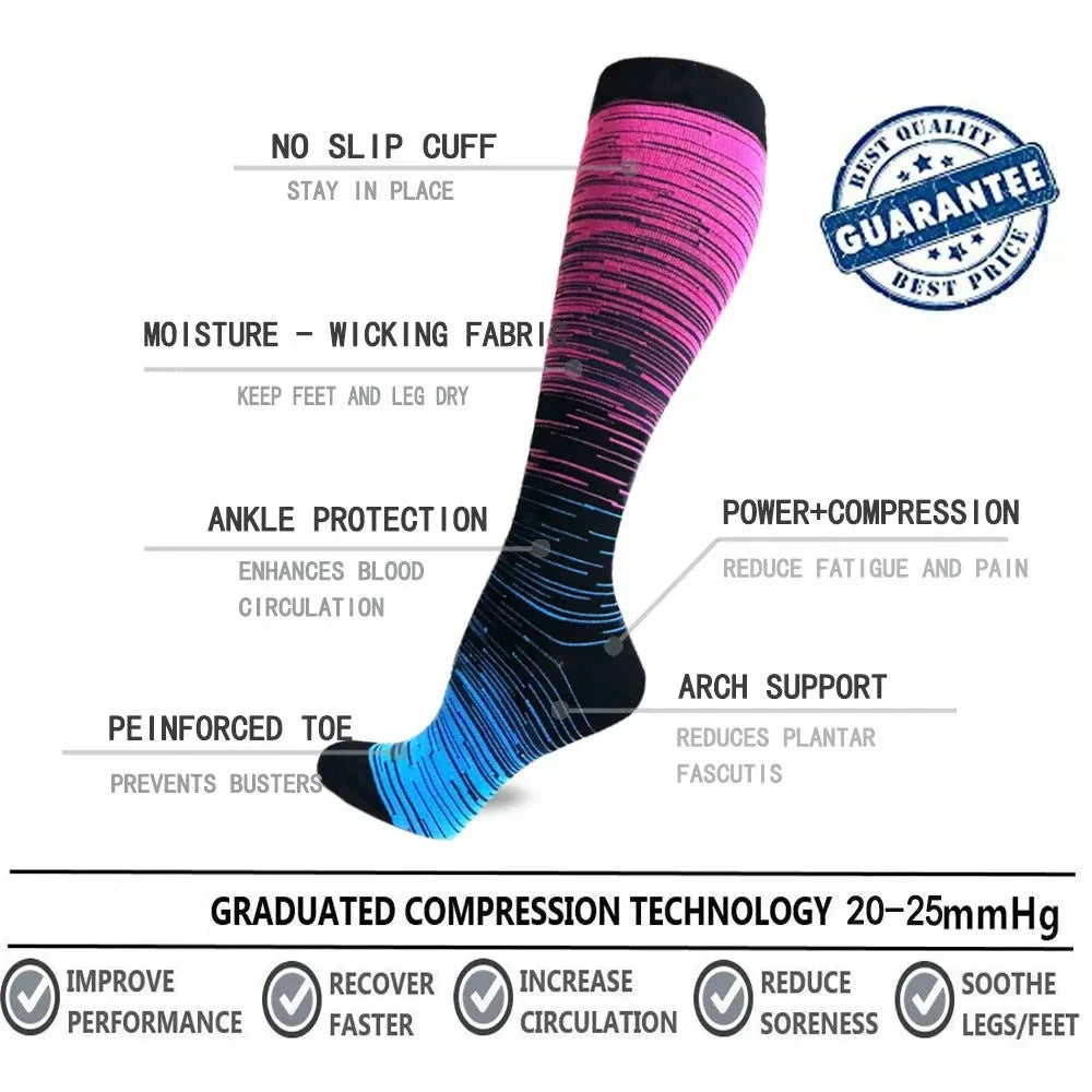 Varicose Compression Socks For Men Women Basketball Fitness Marathon Sports Socks For Doctors Swelling Diabetes Anti Fatigue New
