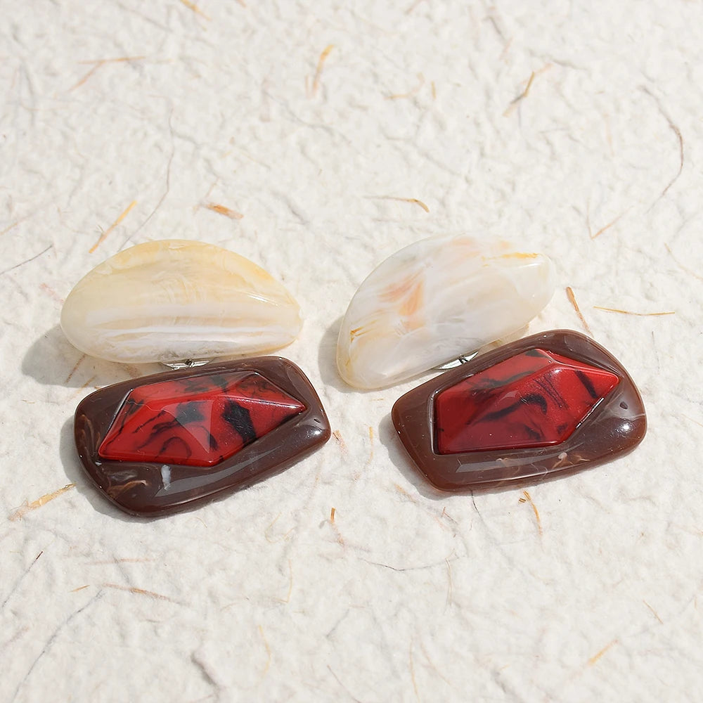 Vintage Summer Resin Drop Earrings For Women Acrylic Geometric Earrings Jewelry Gifts Accessories