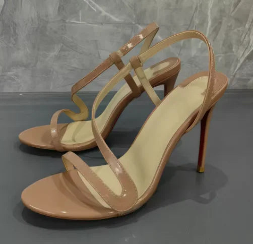 New Multi Color Serpentine Strap Women's Thin Heel Sexy High Heel External Sandals Fashion Sandals