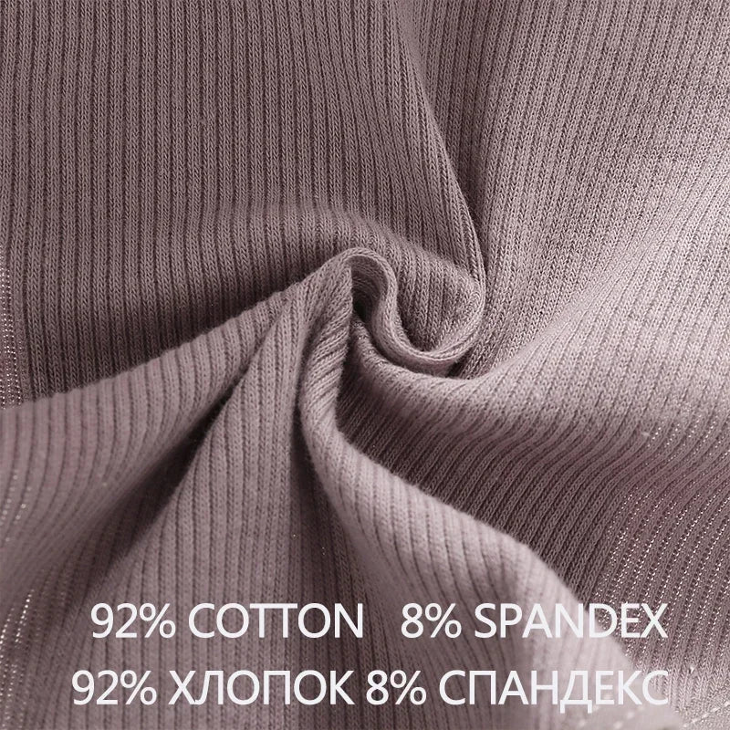 Finetoo 5Pcs Women Sexy Cotton Briefs Intimates Solid Color Low Waist Panty High Elasticity Underwear Female Breathable Lingerie