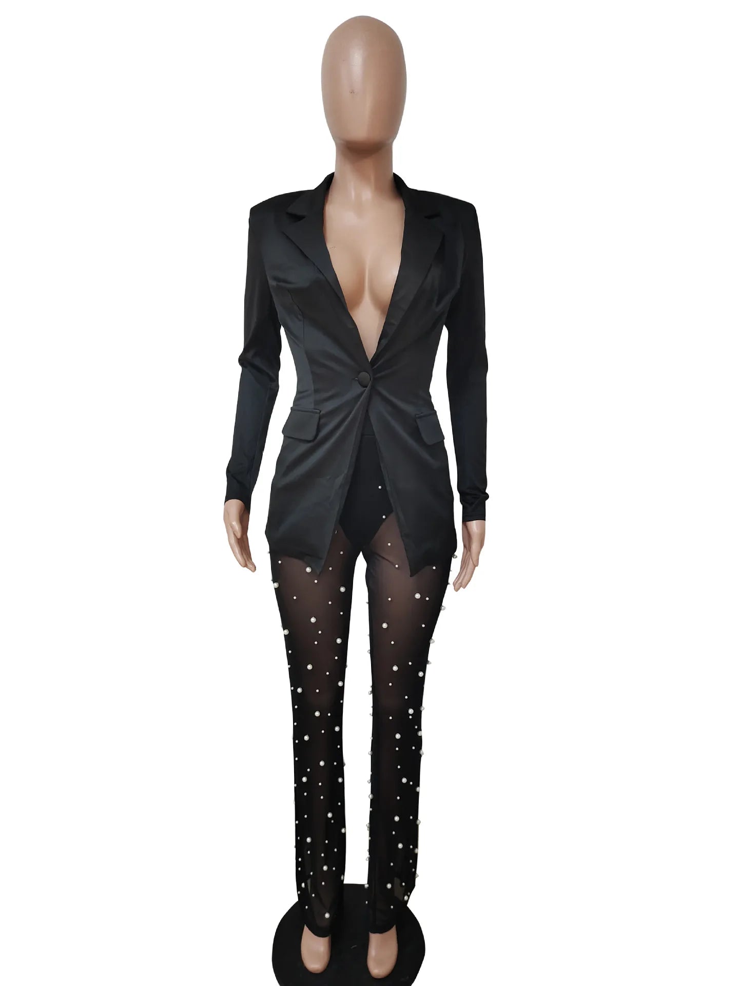 2025 Autumn Winter New Fashion Women's Solid Color Elegant Casual Trendy 2 Piece Sets Long Sleeve Suit Blazers Straight Trousers