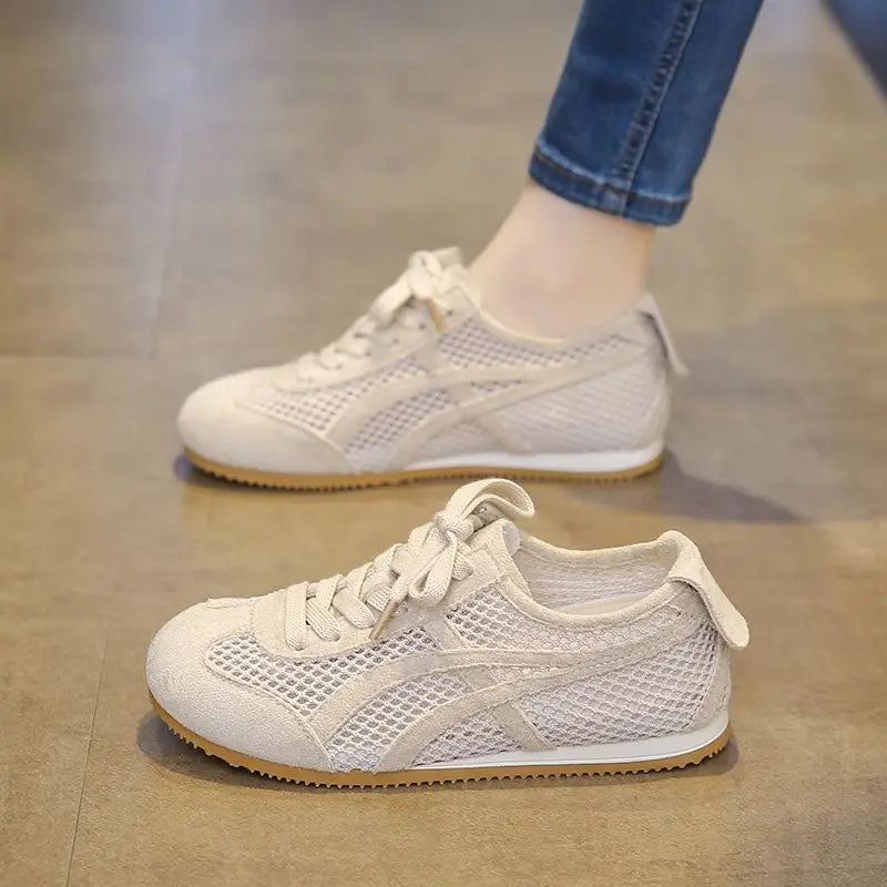Women Sneakers 2026 Summer German Training Shoes Mesh Breathable Genuine Leather Shoes For Women Sports Casual Tennis Shoes
