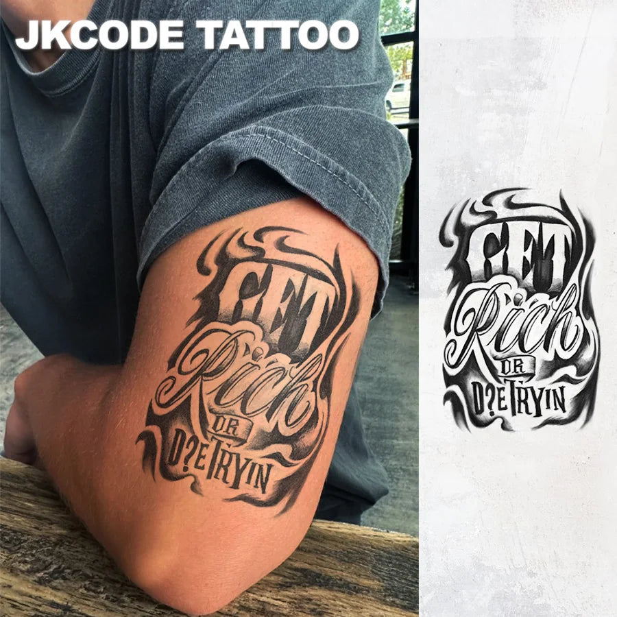 Semi-Permanent Tattoo |   Lucky Totems, Graffiti Patterns, Get-Rich-Quick Hip-Hop Style Tattoos, Neck Tattoos |   Unisex Waterproof Body Paint, Realistic Temporary Tattoos, Plant Motifs, Finger Tattoos, Magic Tattoos, Lasts f