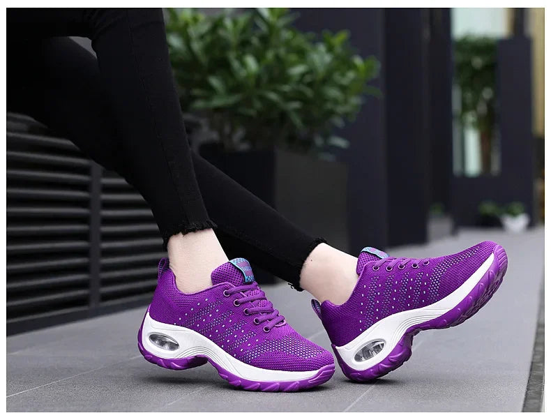 Woman Sneakers Fashion Casual Shoes Summer Cushion Mesh Female Shoes Comfortable Breathable Heightening Sneakers for Women