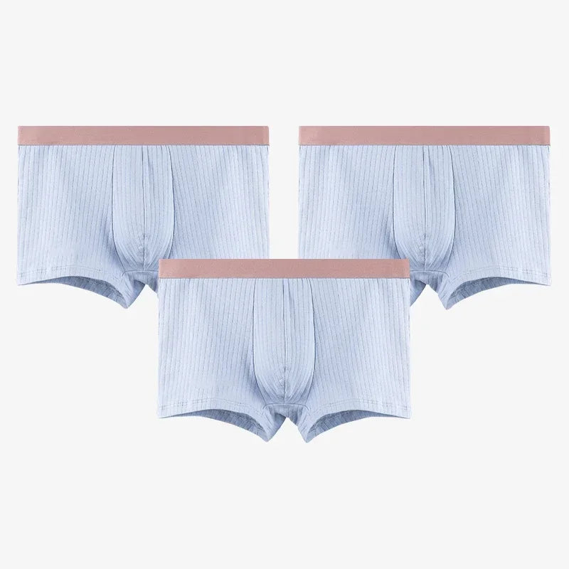 3PC Men's underwear Men's antibacterial cotton boxers summer thin plus size shorts breathable boys sports boxers head