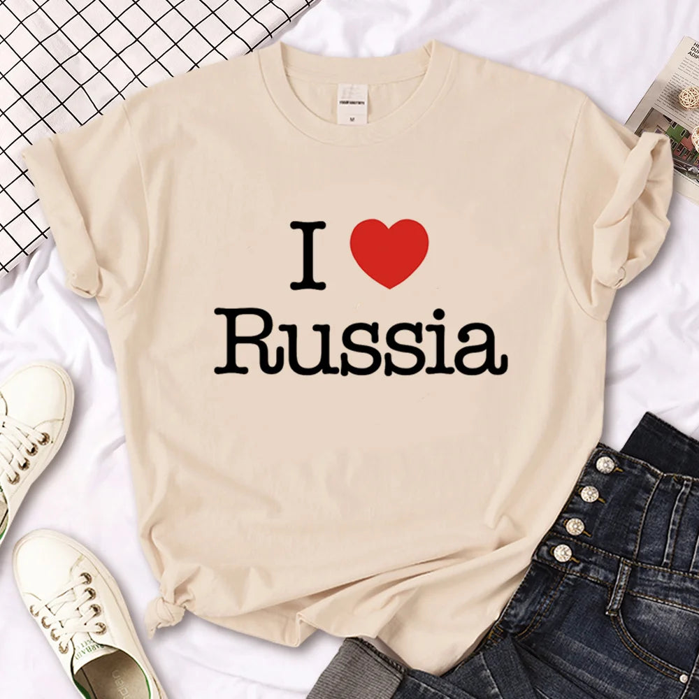 Army Russia Tee women comic manga graphic t shirt girl streetwear clothes