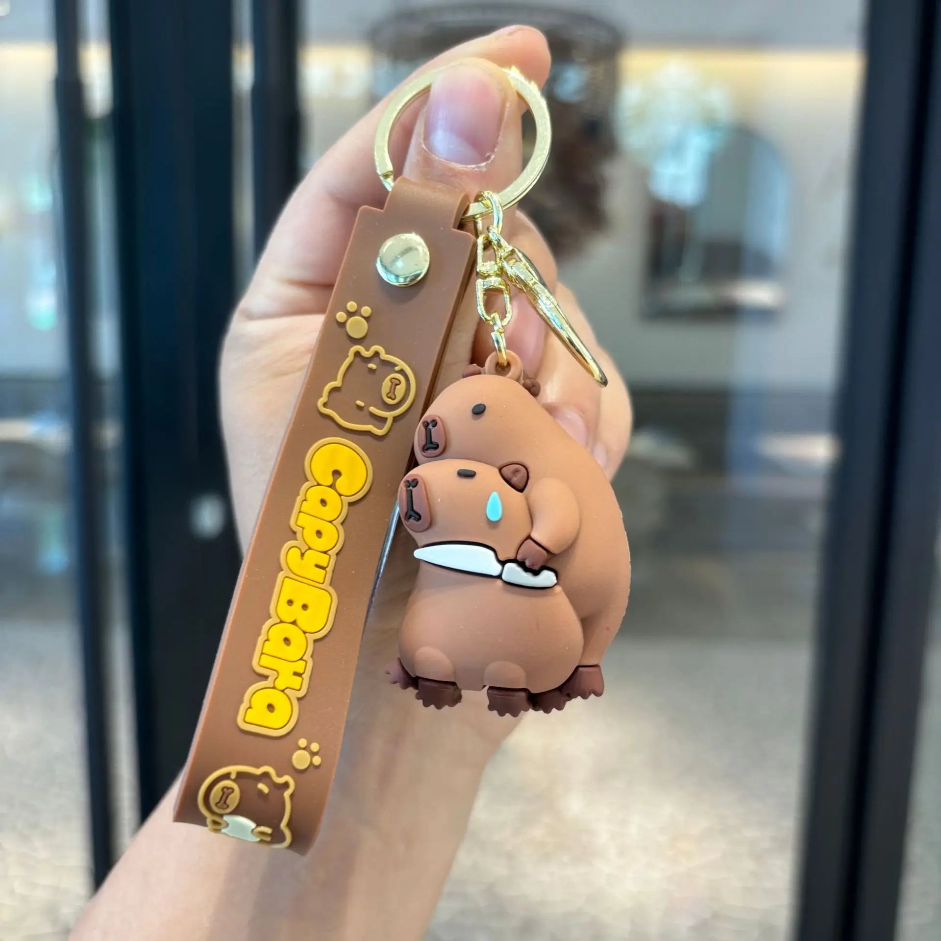 Cute Capybara Animal Keychains For Creative Car Keychain Cartoon Capibala Pendant Women Doll Keyring Charm Holiday Gifts Jewelry
