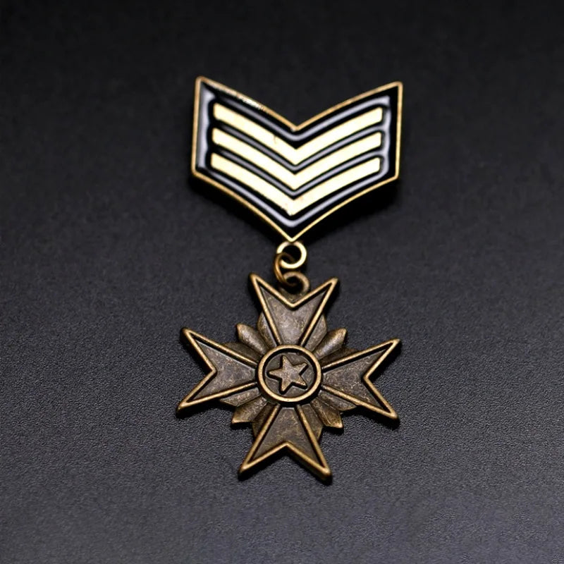 Hot selling trendy product Instagram style coat badge clothing accessories Cross Crown Medal brooch