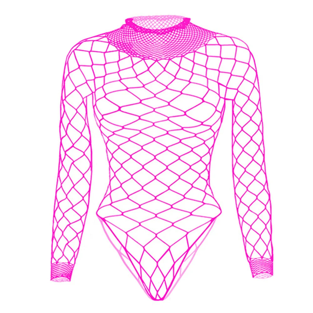 Black Lace Bodysuit Tops For Women Off-Shoulder Hollow Out Mesh Sheer Body Top Female Hot Backless Nightclub Lingerie Top