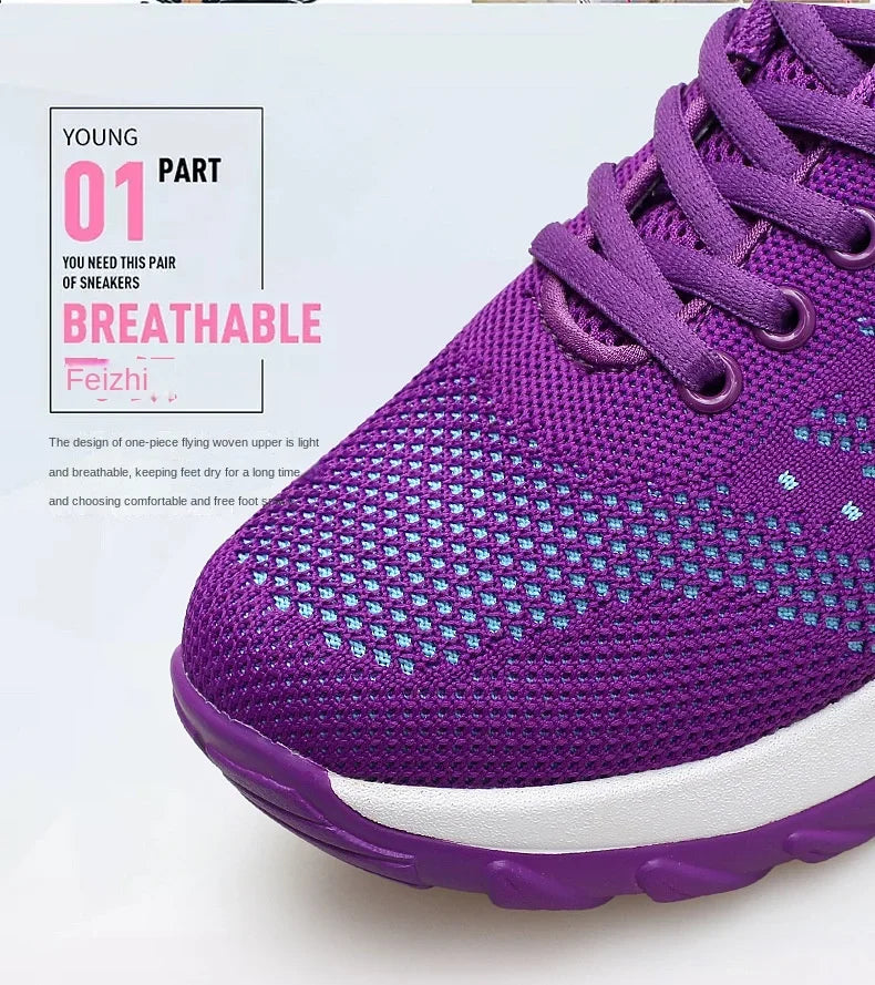Woman Sneakers Fashion Casual Shoes Summer Cushion Mesh Female Shoes Comfortable Breathable Heightening Sneakers for Women