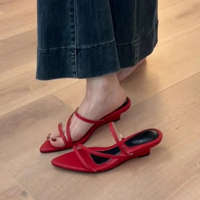 Hot selling Slippers Women Wedges Sandals High Heels Shoes Summer 2025 Sexy Beach Shoes Casual Flip Flops Slides Woman
