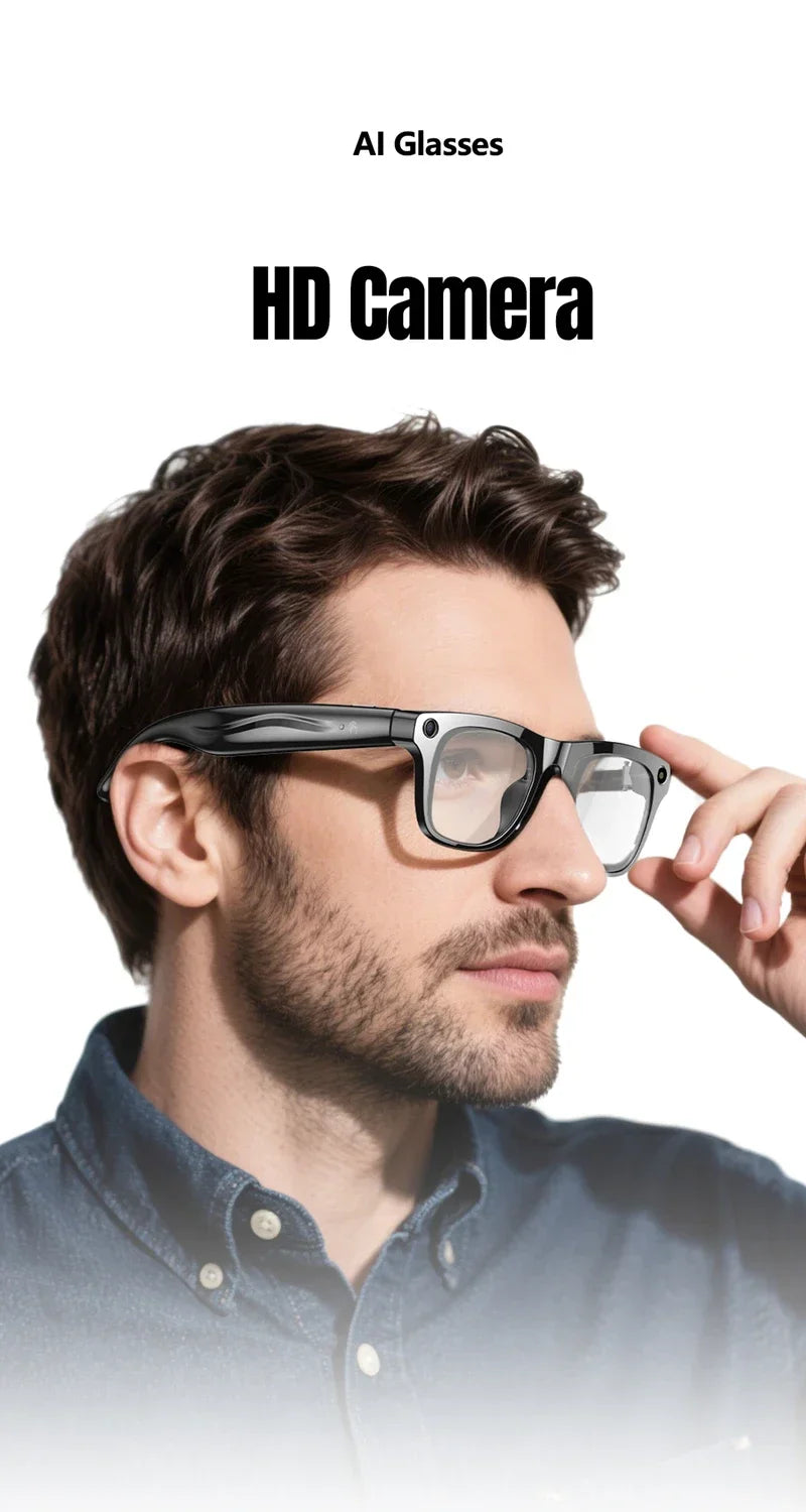 6K HD AI Camera Glasses 800MP Photochromic Multifunctional Smart Glasses Bluetooth Calling Photo Video ChatGPT Music Translation