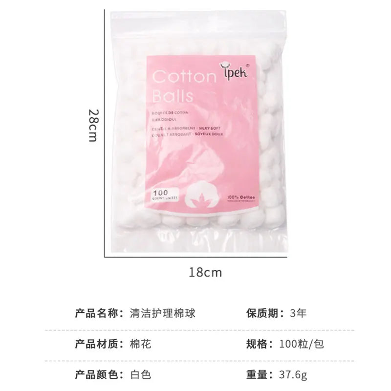 100Pcs/Pack Nail Polish Remover Cotton Wool Balls Cleaning Tool Nail Art Cleaner Manicure Tools