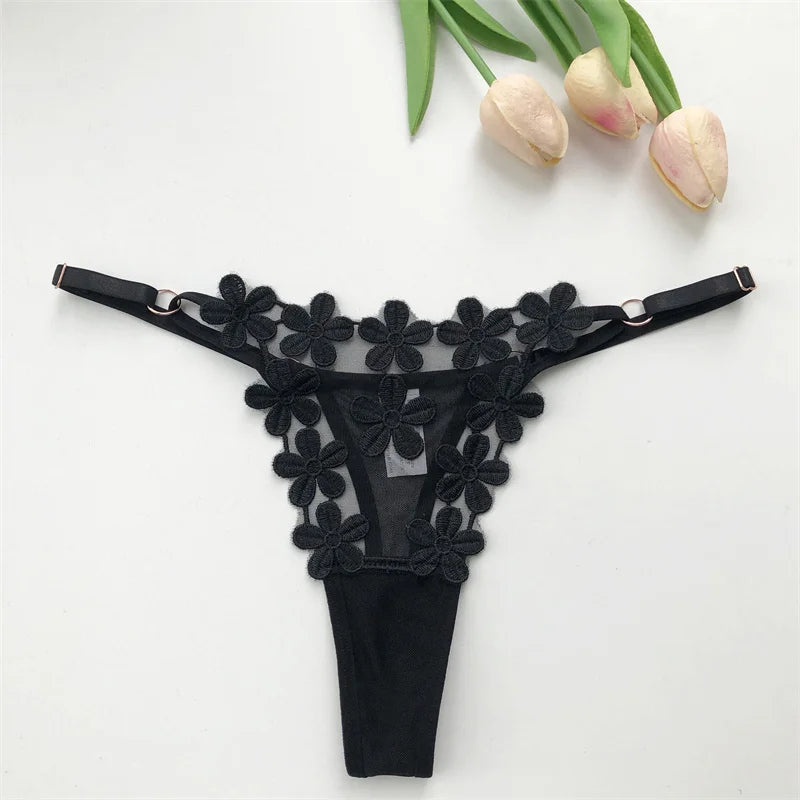 Customized Crystal Letter Sexy Embroidered Women's Low Waist Underwear BikiniG-Strings Adjustable Waist Underwear Hot Wife Gift