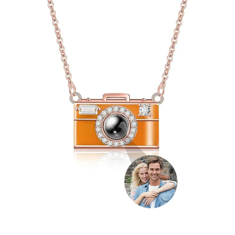 Custom Picture Necklace Personalized Photo Projection Necklace Camera Pendent Necklace Customized Picture Memorial Jewelry Gifts