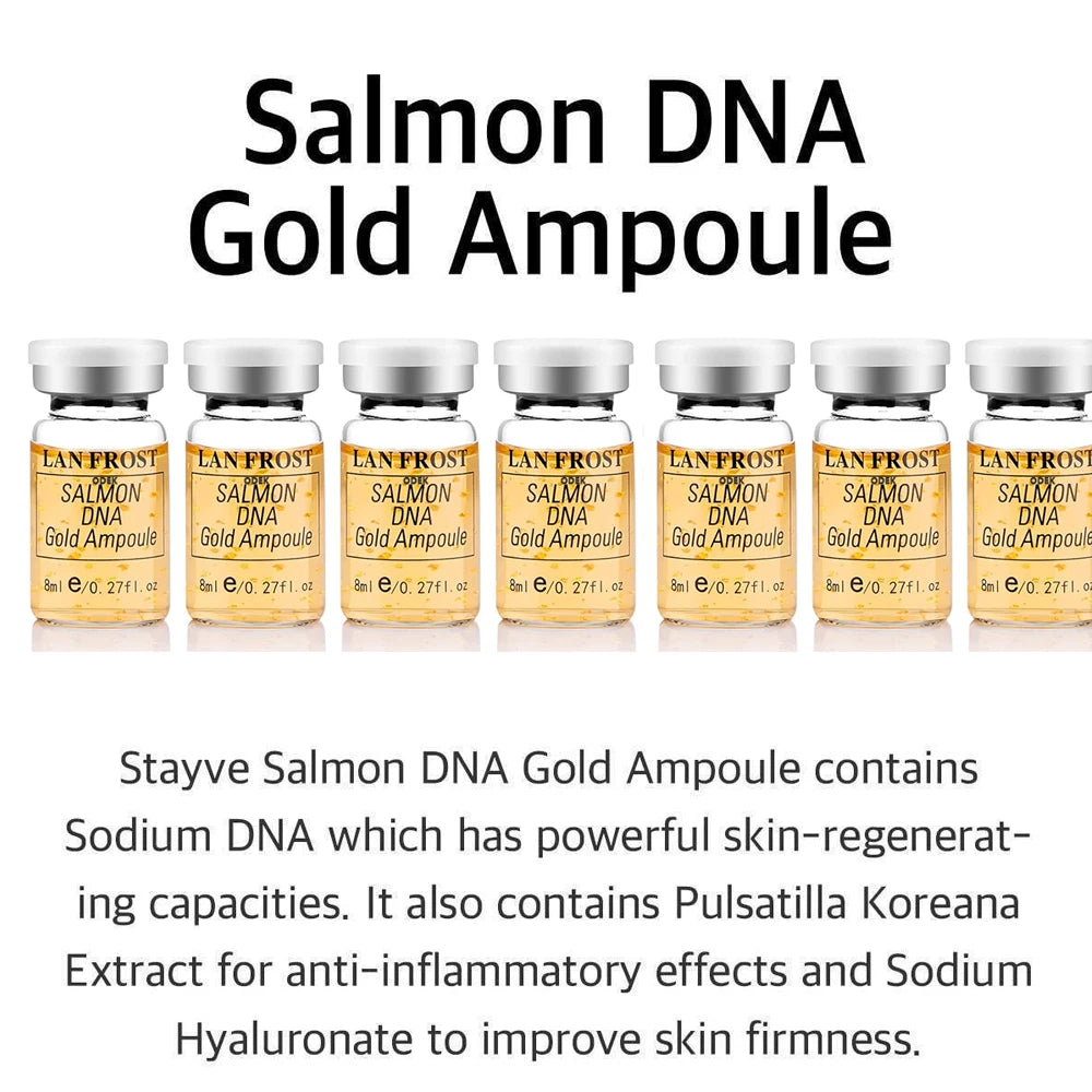 Korea 8ml Salmon DNA Gold Ampoule Skin Booster Serum Kit BB Cream Brightening Moisturizing For 0.3mm Microneedle Serum