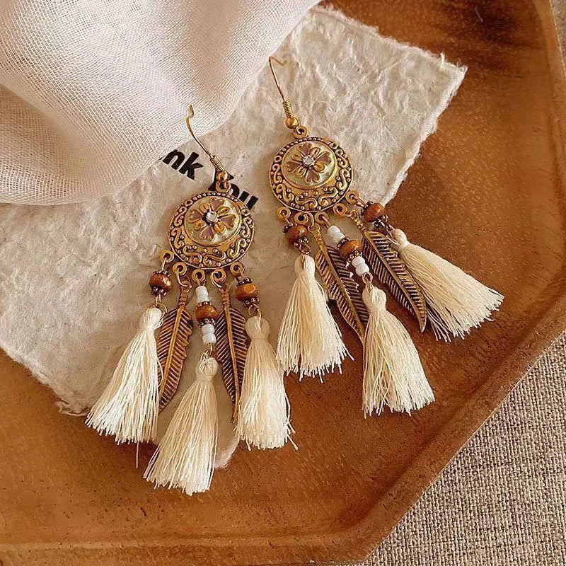 Cute Summer Flower Earrings Handmade Vacation Bohemian Earrings Exaggerated Beach Women Jewelry Party