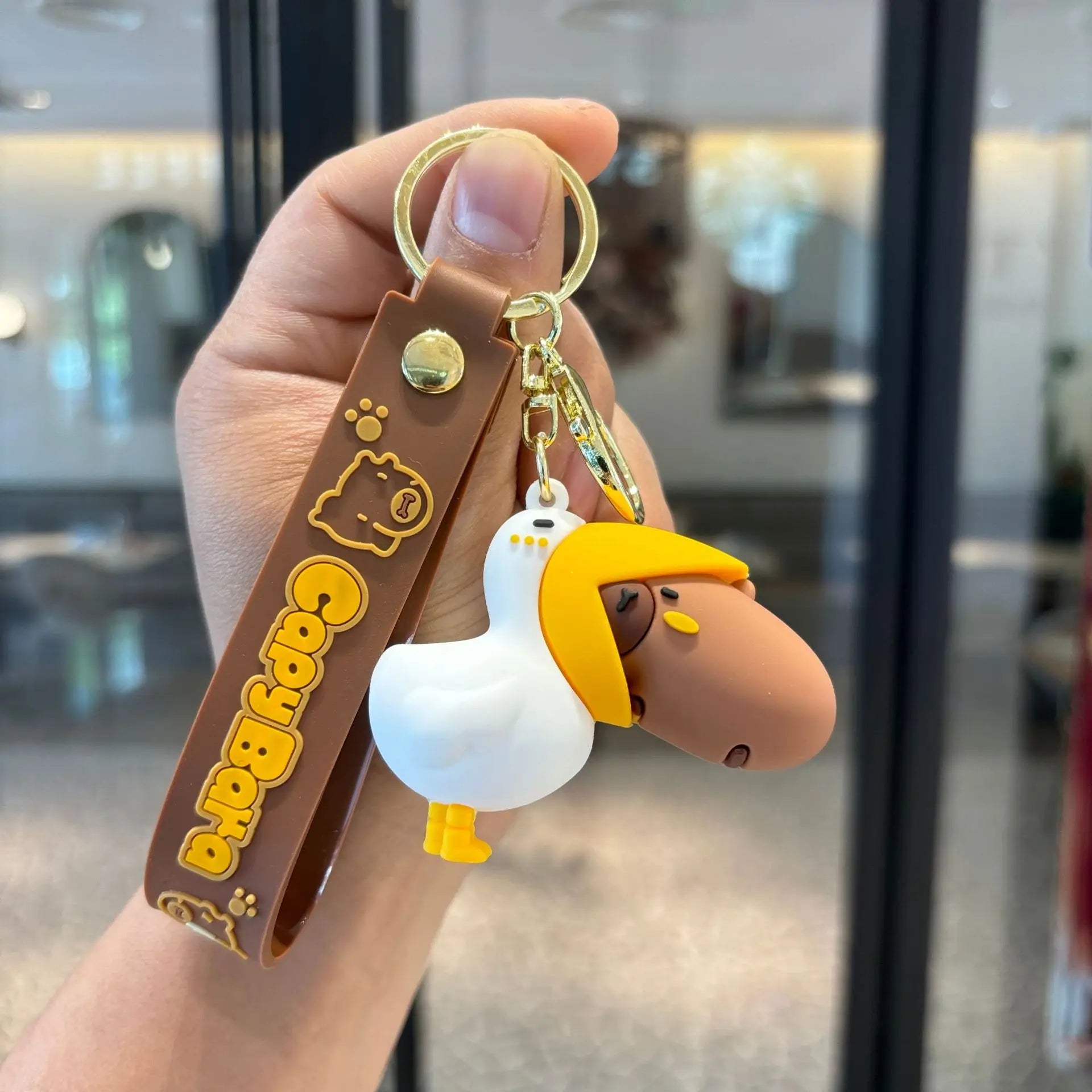 Cute Capybara Animal Keychains For Creative Car Keychain Cartoon Capibala Pendant Women Doll Keyring Charm Holiday Gifts Jewelry
