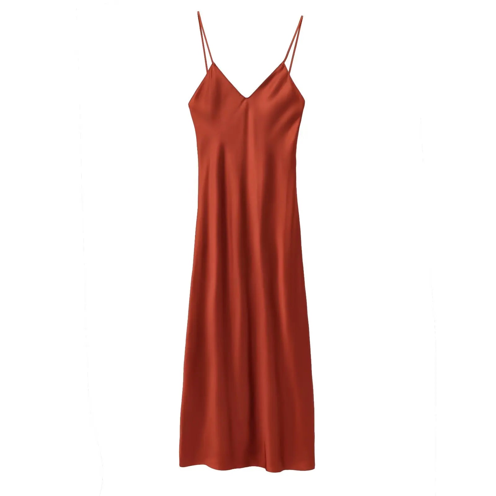 KONDALA Fall Women Sexy Stain Long Dress Thin Strap Backless Slim Long Dress New 2025 Fashion Summer  Party Long Slim Dress