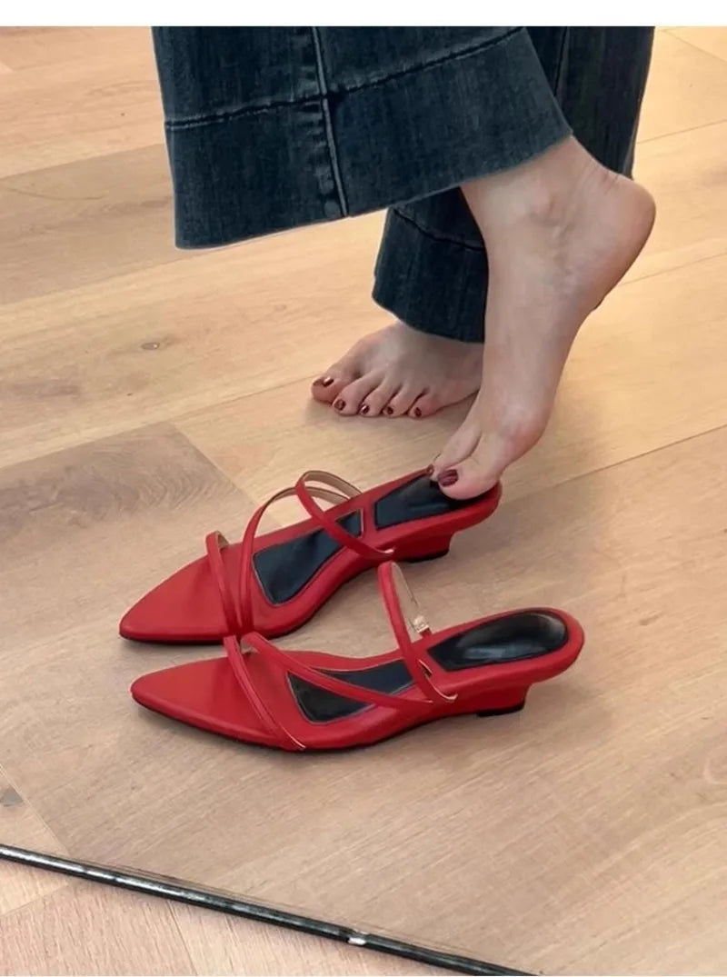 Hot selling Slippers Women Wedges Sandals High Heels Shoes Summer 2025 Sexy Beach Shoes Casual Flip Flops Slides Woman