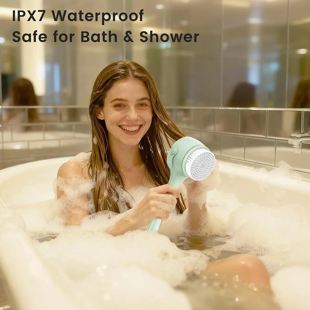 Electric Silicone Bath Brush with Long Handle